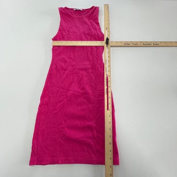 Zara Dress Womens Small Pink Bodycon Fitted Tank Mini Casual Summer Barbiecore - Picture 5 of 8
